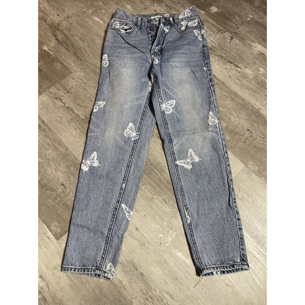 Pacsun Women's Ultra High Rise Slim Fit Butterfly Jeans Blue Size 23 Z-340